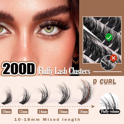 Fluffy Faux Mink Segmented Eyelashes