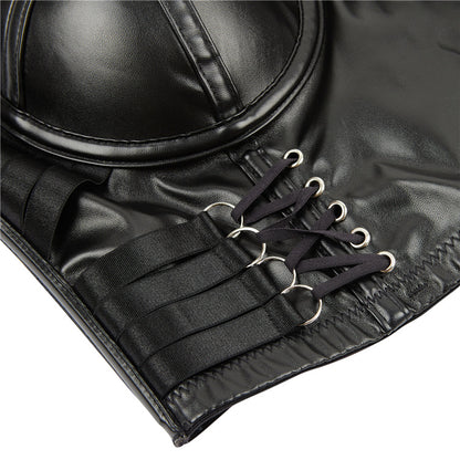 Women's Back Breasted PU Leather Sling Corset