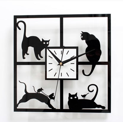 Acrylic cattail clock silent wall clock