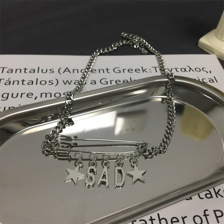Pin letter necklace