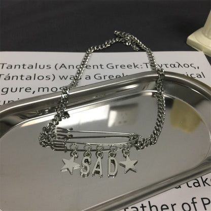 Pin letter necklace