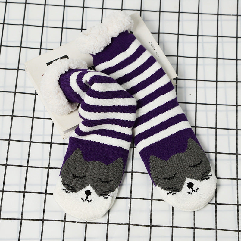 Plush Thickening Warm Home Confinement Sleep Floor Socks