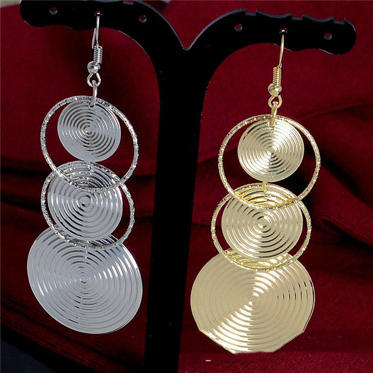 Circle Long Fashion Earrings Exaggerated Earrings Ear Hook Earrings