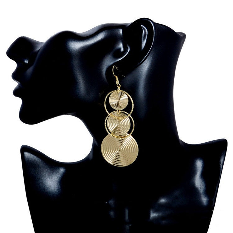 Circle Long Fashion Earrings Exaggerated Earrings Ear Hook Earrings
