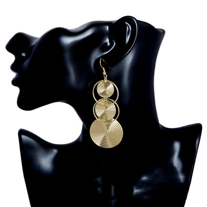 Circle Long Fashion Earrings Exaggerated Earrings Ear Hook Earrings