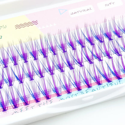 Mink Velvet Blue-Violet Colored Flowers With Thick and Lifelike Planting False Eyelashes