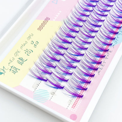 Mink Velvet Blue-Violet Colored Flowers With Thick and Lifelike Planting False Eyelashes
