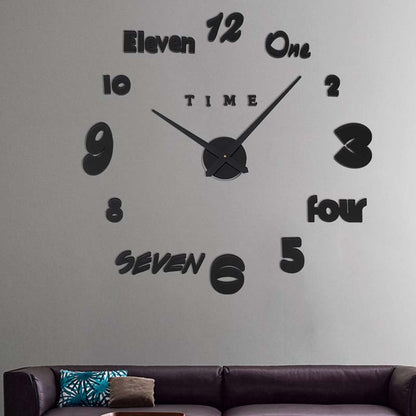 Simple Creative Clock Wall Sticker Diy Wall Clock