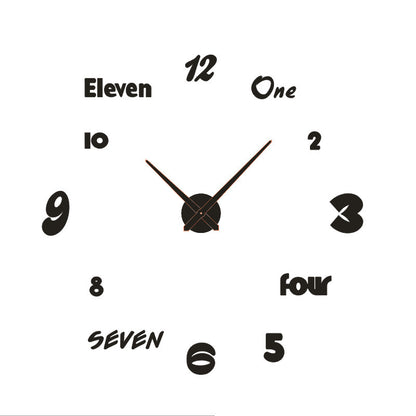 Simple Creative Clock Wall Sticker Diy Wall Clock