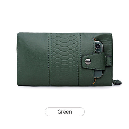 Xiangyin Leather Phone Wallet Women Long Clutch Multifunctional Soft Leather Zipper