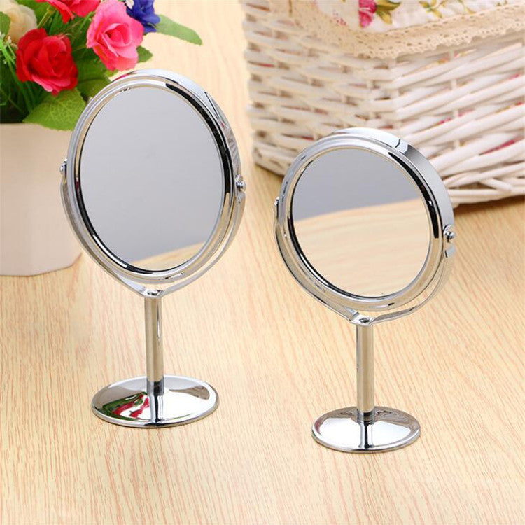 Metal Small Mirror, Desktop Mirror, Double-sided Makeup Mirror