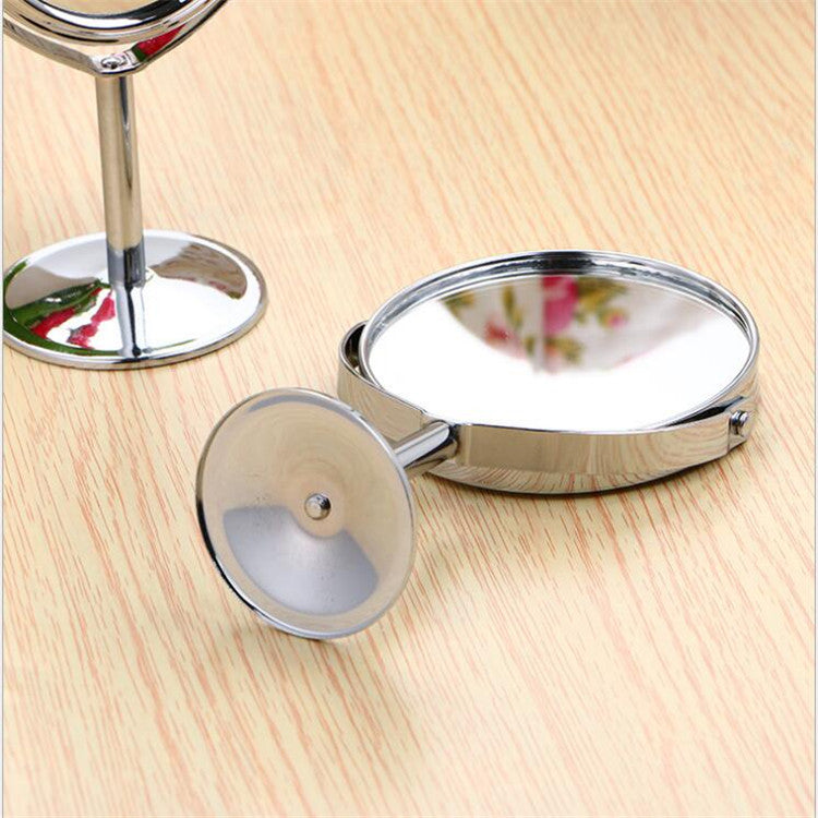 Metal Small Mirror, Desktop Mirror, Double-sided Makeup Mirror