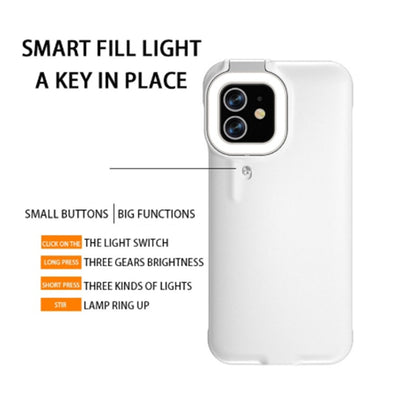 Compatible with Apple , Fill Light Mobile Phone Case Ring Flashing Light Beauty Mobile Phone Case