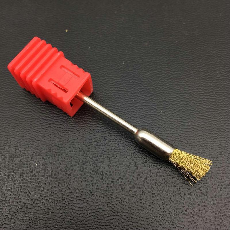 Manicure Golden Nail Drill Bit Cleaning Brush