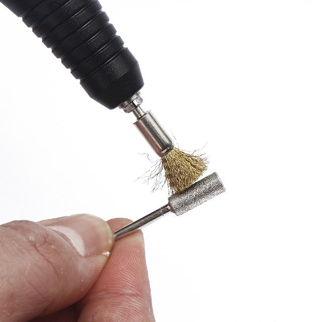 Manicure Golden Nail Drill Bit Cleaning Brush