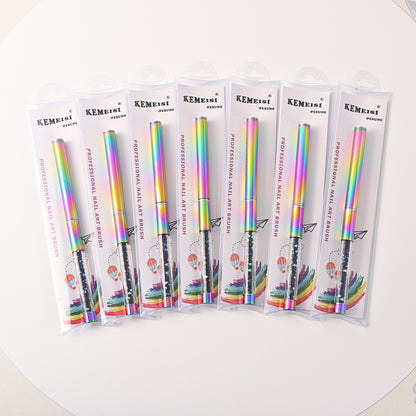 Colorful Gradient Rhinestone Mink Hair Nail Brush