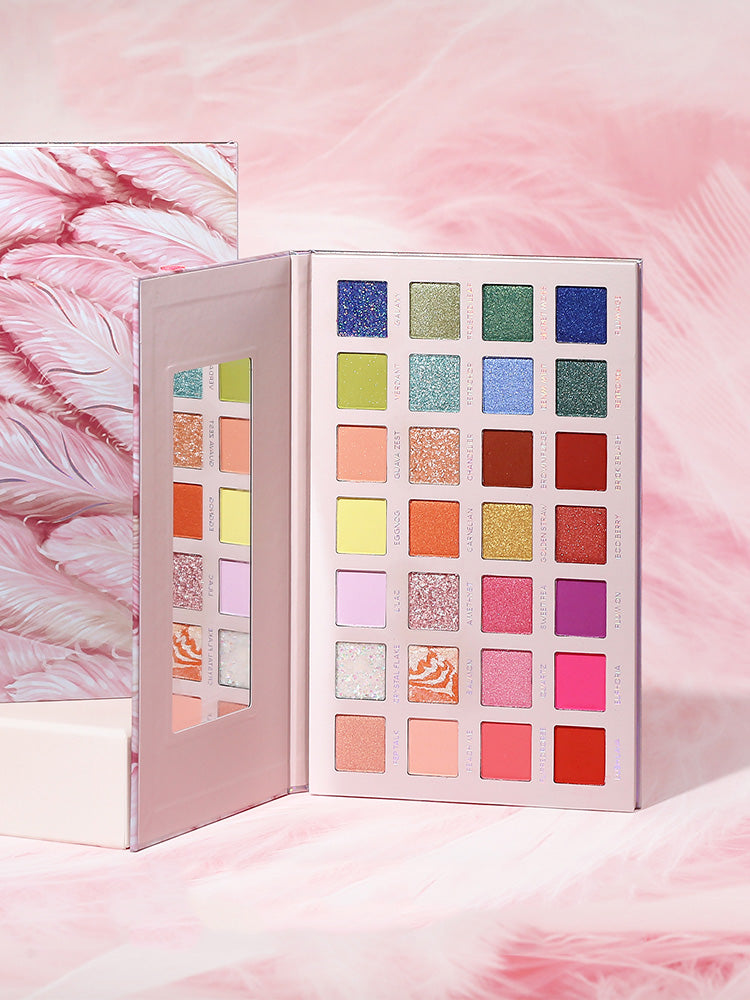 Matte Glitter Pearlescent Net Red Eyeshadow Palette