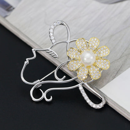 Rotating Portrait Brooch Pin Coat Sweater Accessories