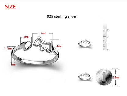 Zircon Opening Adjustable S925 Sterling Silver Ring