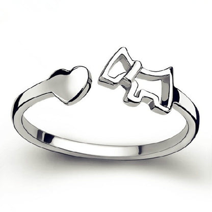 Zircon Opening Adjustable S925 Sterling Silver Ring