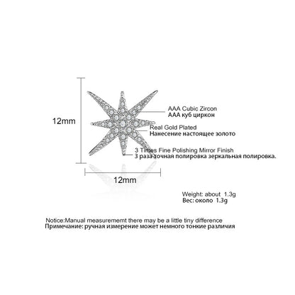 New Style Eight-Pointed Star Zircon Earrings Earrings Earrings Without Removing Earrings For Sleeping