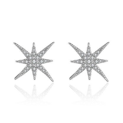 New Style Eight-Pointed Star Zircon Earrings Earrings Earrings Without Removing Earrings For Sleeping