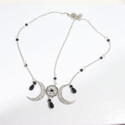 Posey Pentagram Head Chain Moon Natural Stone Hair Chain