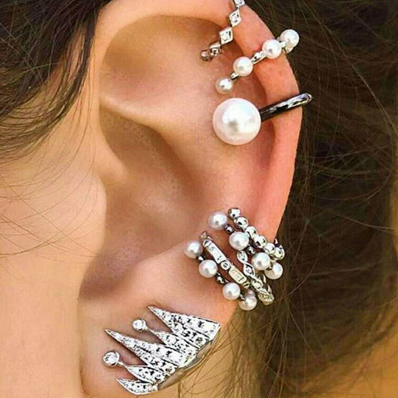 Bohemian Ear Clip 9-piece Personalized Hoop Crown Earrings
