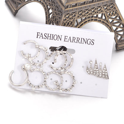 Bohemian Ear Clip 9-piece Personalized Hoop Crown Earrings