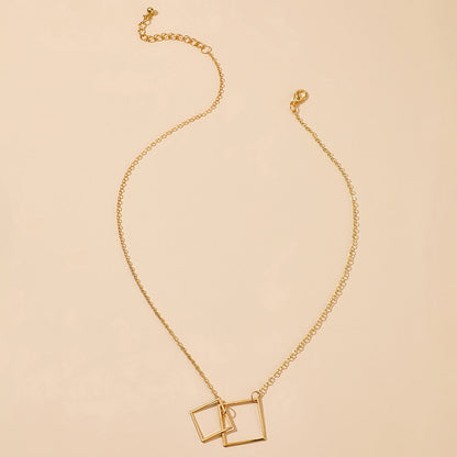 Square Alloy Ins Bohemian Fashion Single-layer Necklace Necklace Necklace Accessories