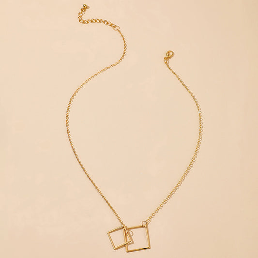 Square Alloy Ins Bohemian Fashion Single-layer Necklace Necklace Necklace Accessories