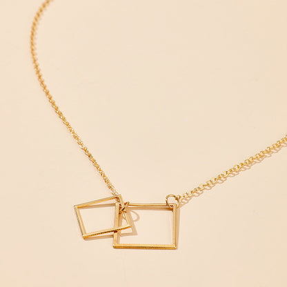 Square Alloy Ins Bohemian Fashion Single-layer Necklace Necklace Necklace Accessories