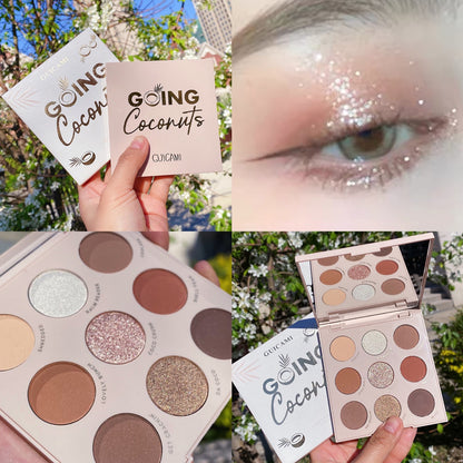 Nine-Color Fruit Eyeshadow Tray Peach Strawberry Orange Soda Honey Tray Pearl Sequins Daily Wild Net Red