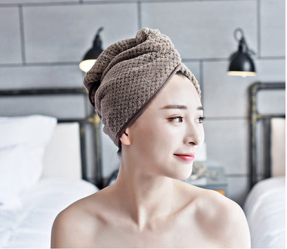 Dry Hair Cap super Absorbent Coral Fleece Dry Hair Towel Absorbent Towel Shower Cap Wiping Head Quick-drying Towel Wrap turban shower cap