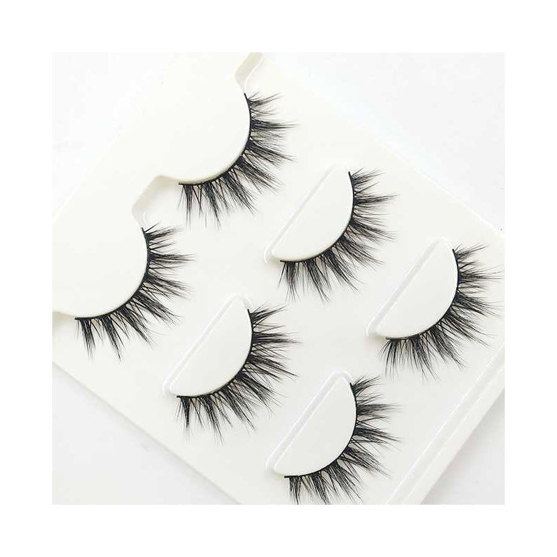 Handmade Natural Cross False Eyelashes, Japanese Cotton Thread Stem, Nude Makeup, Realistic Three-Dimensional False Eyelashes