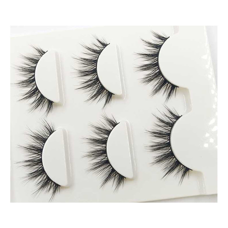 Handmade Natural Cross False Eyelashes, Japanese Cotton Thread Stem, Nude Makeup, Realistic Three-Dimensional False Eyelashes