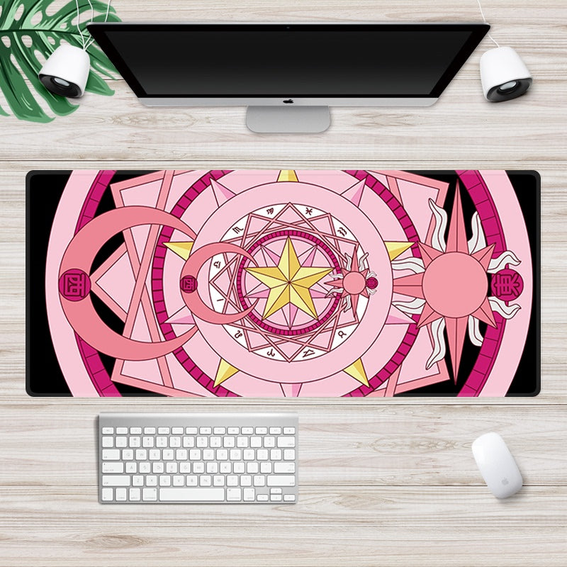 Beautiful Girl Heart Cute Cartoon Girl Pink 50X100 Office Laptop Oversized Waterproof Mouse Pad