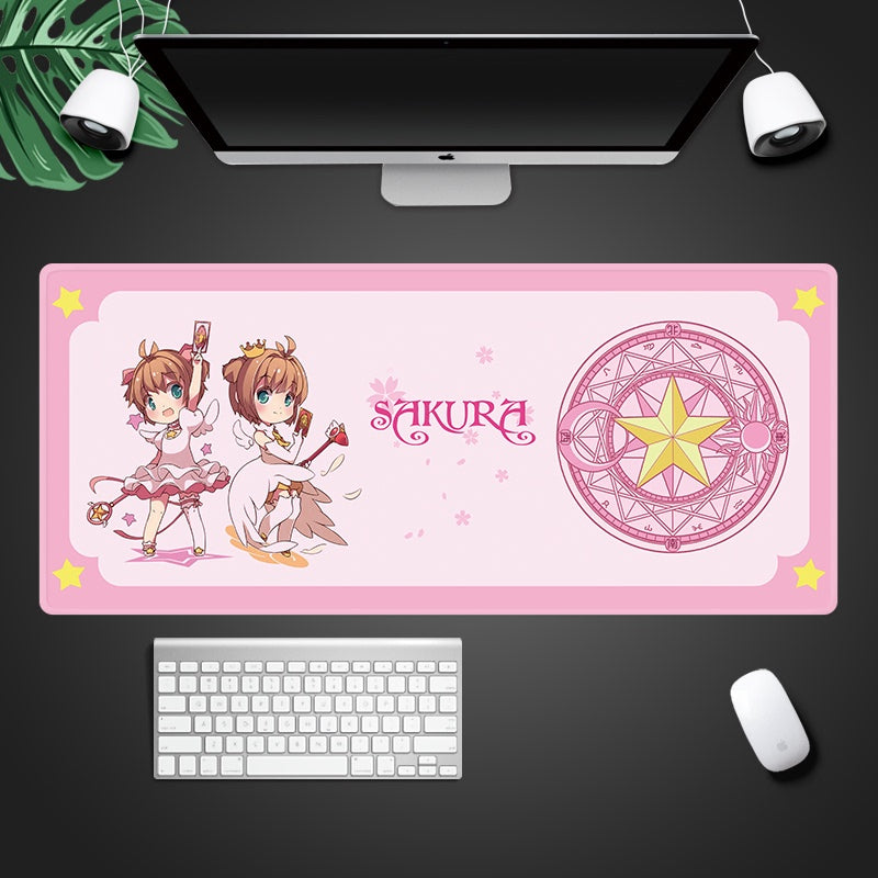 Beautiful Girl Heart Cute Cartoon Girl Pink 50X100 Office Laptop Oversized Waterproof Mouse Pad