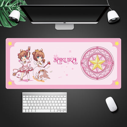 Beautiful Girl Heart Cute Cartoon Girl Pink 50X100 Office Laptop Oversized Waterproof Mouse Pad