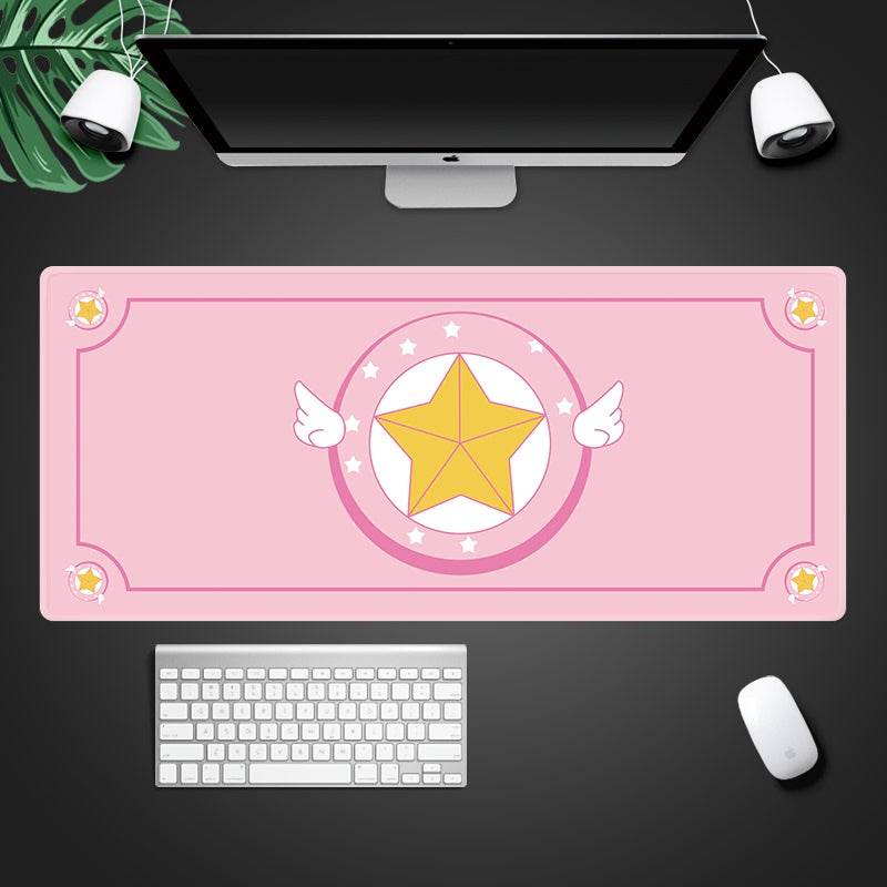 Beautiful Girl Heart Cute Cartoon Girl Pink 50X100 Office Laptop Oversized Waterproof Mouse Pad