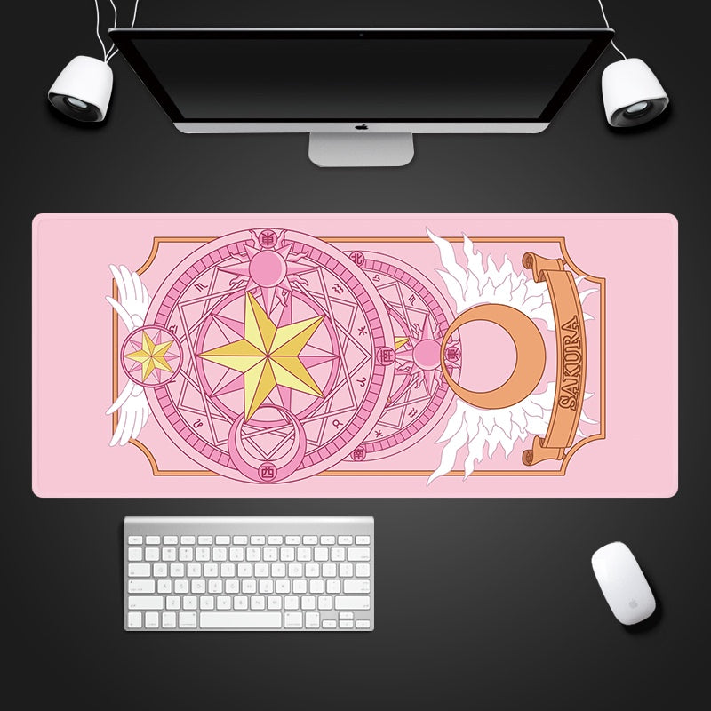 Beautiful Girl Heart Cute Cartoon Girl Pink 50X100 Office Laptop Oversized Waterproof Mouse Pad
