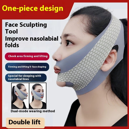 Double-layer Pressure V Face Lifting Mask Firming Mask Masseter Facial Lifting French Pattern Face Carving Available Day And Night