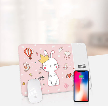 Wireless Charging Mouse Pad Cute Cartoon Mousepad Mouse Dot Pad Cartoon Pad