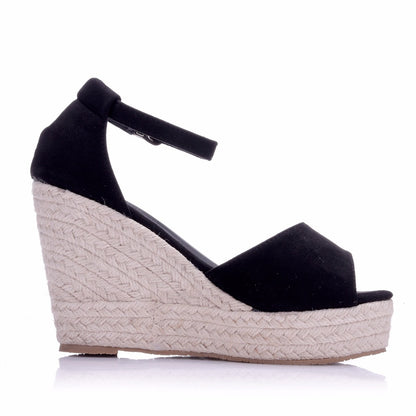 Slope Heel Sandals Women Summer Fashion Trendy Lace Fish Mouth Stiletto Heel Buckle Work Casual Ladies Sandals