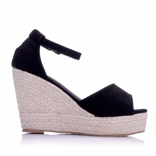 Slope Heel Sandals Women Summer Fashion Trendy Lace Fish Mouth Stiletto Heel Buckle Work Casual Ladies Sandals