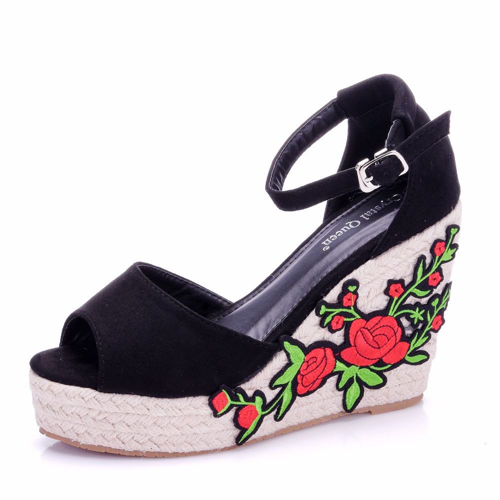 Slope Heel Sandals Women Summer Fashion Trendy Lace Fish Mouth Stiletto Heel Buckle Work Casual Ladies Sandals