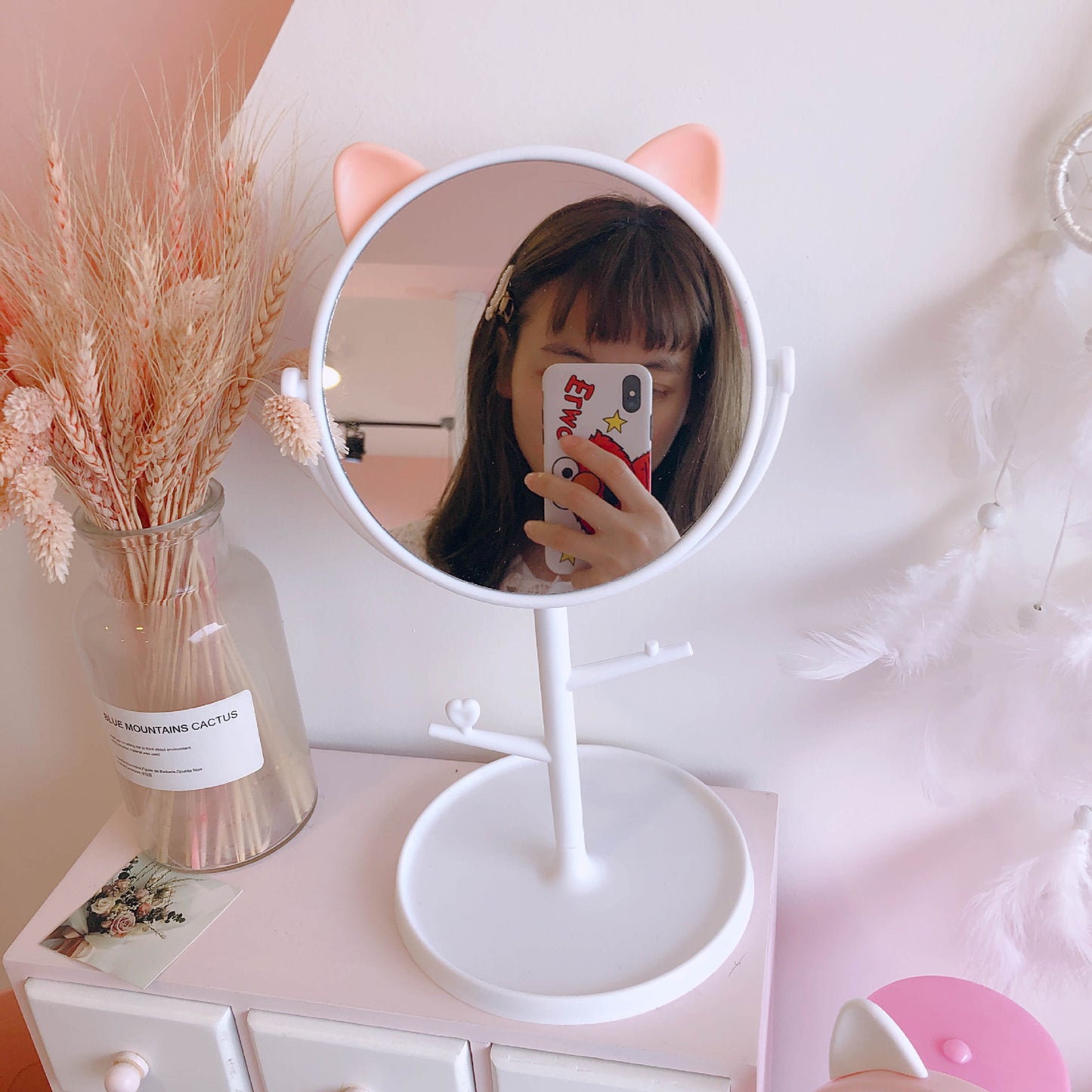 Mirror Folding Desktop Makeup Mirror Student Dormitory Desktop Storage Beauty Portable Beauty Makeup Vanity Mirror