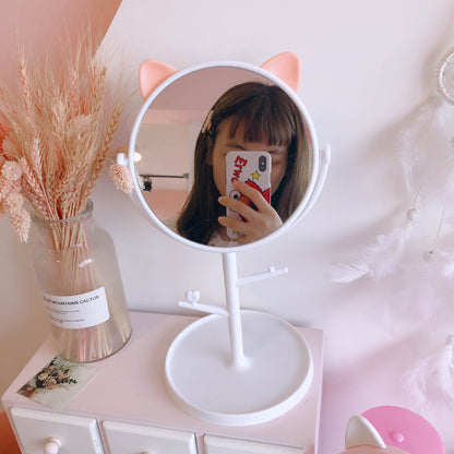 Mirror Folding Desktop Makeup Mirror Student Dormitory Desktop Storage Beauty Portable Beauty Makeup Vanity Mirror