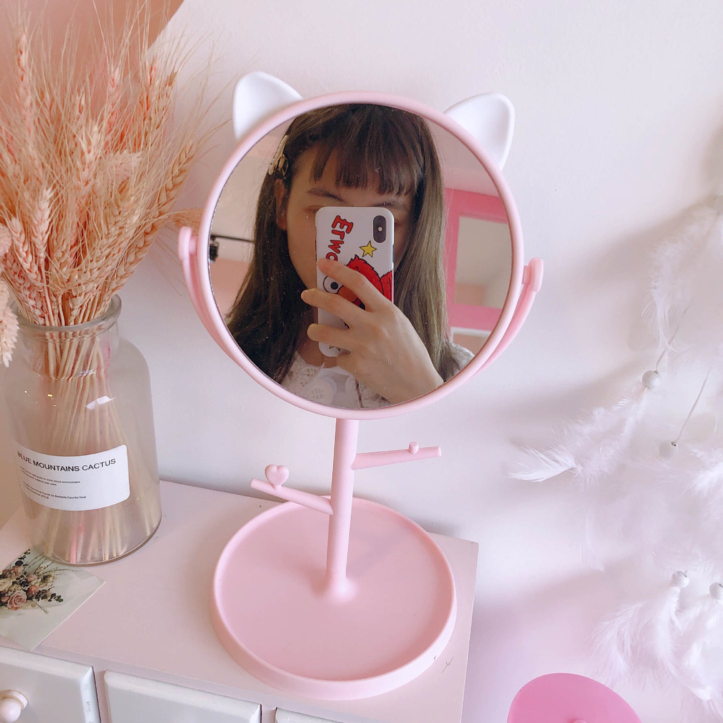 Mirror Folding Desktop Makeup Mirror Student Dormitory Desktop Storage Beauty Portable Beauty Makeup Vanity Mirror