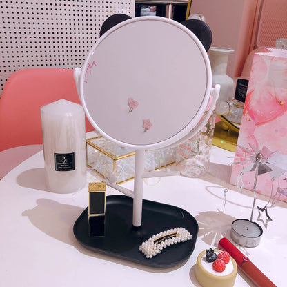 Mirror Folding Desktop Makeup Mirror Student Dormitory Desktop Storage Beauty Portable Beauty Makeup Vanity Mirror